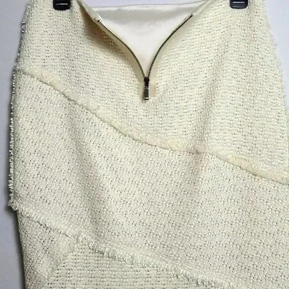 Elie Tahari Cream Geometric Tweed Miniskirt Pencil Skirt Size 2 EUC - Picture 11 of 12